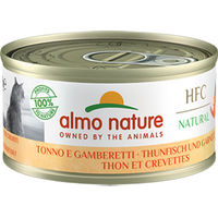 Produktbild von Almo Nature HFC Katzenfutter Thunfisch und Garnele Stückchen in Sauce Adult 24 x 70 g glutenfrei - 24 x 70 g