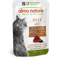 Produktbild von Almo Nature HFC Katzenfutter Thunfischfilet in Gelee, monoprotein und glutenfrei, 24 x 55 g - 6 x 55 g