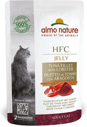 Produktbild von Almo Nature HFC Katzenfutter Thunfischfilet mit Hummer in Gelee für Adult 24x55g
