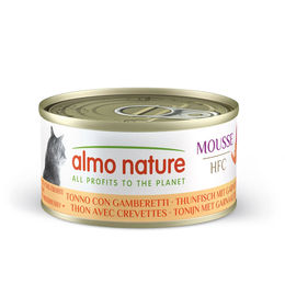 Produktbild von Almo Nature HFC Mousse Thunfisch mit Garnelen Katzenfutter 24x70g