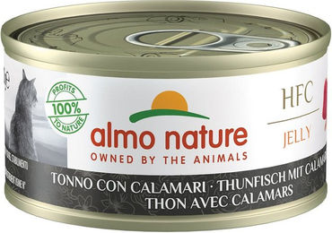 Almo Nature HFC Nassfutter für ausgewachsene Katzen Thunfisch mit Calamari Jelly Glutenfrei 6 x 70g - 6 x 70 g – Bild 1 von 2