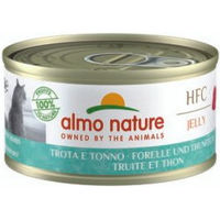 Produktbild von Almo Nature HFC Nassfutter Katzen Stückchen in Gelee Forelle und Thunfisch glutenfrei 24x70 g - 24 x 70 g
