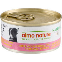 Produktbild von Almo Nature HFC Nassnahrung für Hunde Adult Kalb mit Schinken Stückchen in Sauce 6 x 95 g - 6 x 95 g
