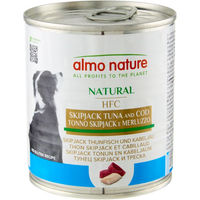 Produktbild von Almo Nature HFC Nassnahrung für Hunde mit Skip Jack Thunfisch und Kabeljau in Sauce, 290 g - 6 x 280 g