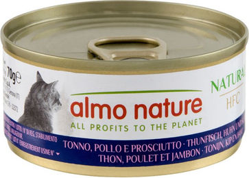 Almo Nature HFC Natural Katzen Nassfutter Adult Stückchen in Sauce Thunfisch Huhn Schwein Glutenfrei 6 x 70 g - 6 x 70 g – Bild 1 von 2