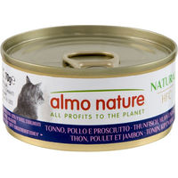 Produktbild von Almo Nature HFC Natural Katzen Nassfutter Adult Stückchen in Sauce Thunfisch Huhn Schwein Glutenfrei 6 x 70 g - 6 x 70 g