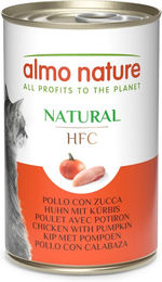 Produktbild von Almo Nature HFC Natural Katzen Nassfutter Huhn mit Kürbis Stückchen in Sauce glutenfrei 6 x 140 g - 6 x 140 g