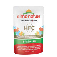Produktbild von Almo Nature HFC Natural Katzen Nassfutter Huhn und Garnelen Stückchen in Sauce Adult 24 x 55 g - 24 x 55 g