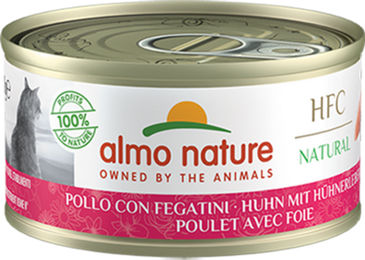 Almo Nature HFC Natural Katzen Nassfutter Huhn und Leber Monoprotein für erwachsene Katzen 24 x 70 g - 24 x 70 g – Bild 1 von 5