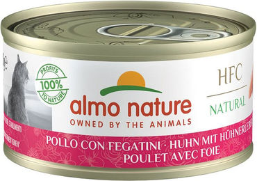 Almo Nature HFC Natural Katzen Nassfutter Huhn und Thunfisch Stückchen in Sauce Adult Glutenfrei Monoprotein 6 x 70g - 6 x 70 g – Bild 1 von 3