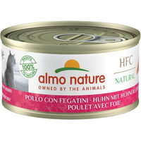 Produktbild von Almo Nature HFC Natural Katzen Nassfutter Huhn und Thunfisch Stückchen in Sauce Adult Glutenfrei Monoprotein 6 x 70g - 6 x 70 g