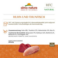 Produktbild von Almo Nature HFC Natural Katzen Nassfutter Huhn und Thunfisch Stückchen in Sauce glutenfrei 48x70 g - 48 x 70 g