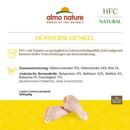 Produktbild von Almo Nature HFC Natural Katzen Nassfutter Hühnerschenkel Stückchen in Sauce glutenfrei 48x70 g - 48 x 70 g