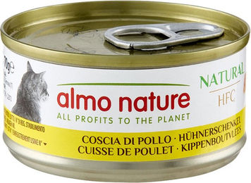 Almo Nature HFC Natural Katzen Nassfutter Hühnerschenkel Stückchen in Sauce Monoprotein Glutenfrei Adult 6 x 70 g - 6 x 70 g – Bild 1 von 4