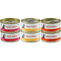 Produktbild von Almo Nature HFC Natural Katzen Nassfutter Mixpaket Huhn und Thunfisch Stückchen in Sauce Glutenfrei 6 x 70 g - 6 x 70 g