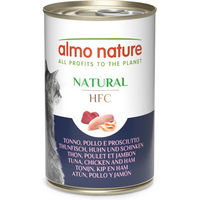 Produktbild von Almo Nature HFC Natural Katzen Nassfutter Stückchen in Sauce Thunfisch Huhn Schwein 6 x 140 g glutenfrei - 6 x 140 g