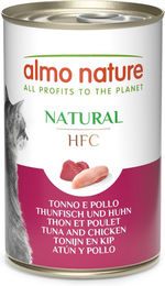 Produktbild von Almo Nature HFC Natural Katzen Nassfutter Stückchen in Sauce Thunfisch und Huhn 6 x 140 g glutenfrei - 6 x 140 g