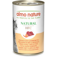 Produktbild von Almo Nature HFC Natural Katzen Nassfutter Thunfisch mit Garnelen Stückchen in Sauce 6 x 140 g - 6 x 140 g