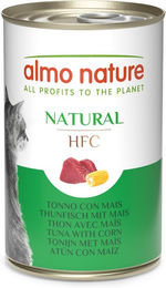 Produktbild von Almo Nature HFC Natural Katzen Nassfutter Thunfisch mit Mais Stückchen in Sauce Glutenfrei 6 x 140 g - 6 x 140 g