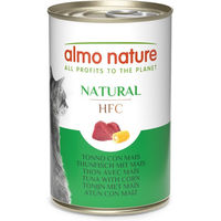 Produktbild von Almo Nature HFC Natural Katzen Nassfutter Thunfisch mit Mais Stückchen in Sauce Glutenfrei 6 x 140 g - 6 x 140 g