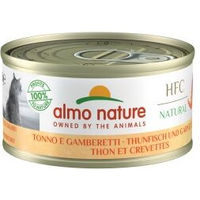 Produktbild von Almo Nature HFC Natural Katzen Nassfutter Thunfisch und Garnelen Stückchen in Sauce glutenfrei 24x70 g - 24 x 70 g