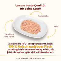 Produktbild von Almo Nature HFC Natural Katzen Nassfutter Thunfisch und Huhn Stückchen in Sauce 24 x 55 g - 24 x 55 g