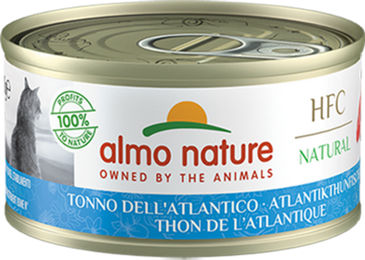 Almo Nature HFC Natural Katzenfutter Atlantikthunfisch Stückchen in Sauce für erwachsene Katzen 24 x 70 g glutenfrei mit hohem Fleischanteil - 24 x 70 g – Bild 1 von 7