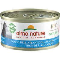 Produktbild von Almo Nature HFC Natural Katzenfutter Atlantikthunfisch Stückchen in Sauce für erwachsene Katzen 24 x 70 g glutenfrei mit hohem Fleischanteil - 24 x 70 g
