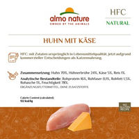 Produktbild von Almo Nature HFC Natural Katzenfutter Huhn und Käse Stückchen in Sauce glutenfrei 24x70 g - 24 x 70 g