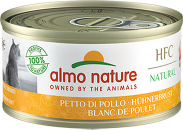 Almo Nature HFC Natural Katzenfutter Hühnerbrust Stückchen in Sauce Monoprotein mit hohem Fleischanteil 24 x 70 g - 24 x 70 g – Bild 1 von 4