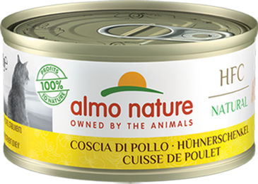 Almo Nature HFC Natural Katzenfutter Hühnerschenkel Stückchen in Sauce Monoprotein Adult 24 x 70 g - 24 x 70 g – Bild 1 von 3