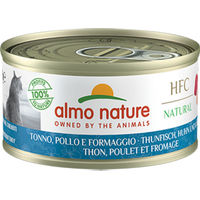 Produktbild von Almo Nature HFC Natural Katzenfutter Nass Thunfisch Huhn und Käse Stückchen in Sauce 24 x 70 g - 24 x 70 g