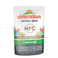 Produktbild von Almo Nature HFC Natural Katzenfutter Thunfisch und Jungsardinen Stückchen in Sauce für Adult 24 x 55 g - 24 x 55 g