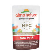 Produktbild von Almo Nature HFC RAW PACK Katzen Nassfutter Hühnerfilet und Schinken Stückchen in Sauce für Adult 24 x 55 g - 24 x 55 g