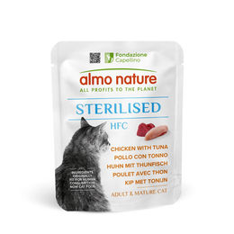 Produktbild von Almo Nature HFC Sterilised Katzenfutter Huhn mit Thunfisch Light zur Gewichtskontrolle 24x50g