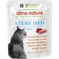 Produktbild von Almo Nature HFC Sterilised Nassfutter für ausgewachsene Katzen Huhn mit Thunfisch 24 x 50 g - 24 x 50 g