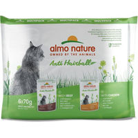 Produktbild von Almo Nature Holistic Anti Hairball Katzenfutter Rind und Huhn Adult 12x70g Multipack - 12 x 70 g