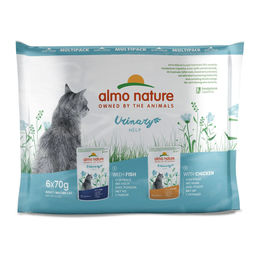 Produktbild von Almo Nature Holistic Urinary Help Nassfutter für Katzen Adult Fisch und Huhn 12x70g Multipack