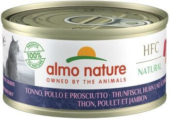 Almo Nature Natural Katzenfutter Thunfisch Huhn und Schinken 24x70 g – Bild 1 von 1