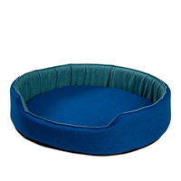 Produktbild von alpha mat Hundebett Discovery Rund für kleine Hunde aus Wolle in Grün und Blau 68x60x16 cm