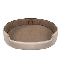 Produktbild von alpha mat Hundebett Revelation Rund Beige 68x60x16 cm für kleine Hunde aus Wolle