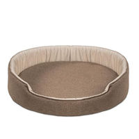Produktbild von alpha mat Revelation A Hundebett rund aus Wolle in Beige für kleine Hunde 68x60x16 cm