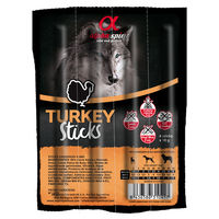 Produktbild von Alpha Spirit Hund Belohnungssnack Stick Truthahn getreidefrei und glutenfrei kaltgepresst 4er Pack
