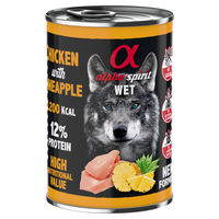 Produktbild von Alpha Spirit Hundefutter Huhn mit Ananas Adult Getreidefrei Hypoallergen Monoprotein 6 x 400 g - 6 x 400 g