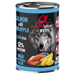 Produktbild von alpha spirit Hundefutter Lachs mit Ananas getreidefrei und hypoallergen 6 x 400 g - 6 x 400 g