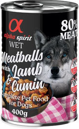 Produktbild von alpha spirit Hundefutter Meatballs Lamm in Sauce getreidefrei und ohne Zucker 6 x 400 g - 6 x 400 g