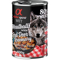 Produktbild von alpha spirit Hundefutter Stückchen in Sauce Huhn und Hirsch getreidefrei und glutenfrei 400 g - 6 x 400 g