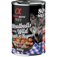 Produktbild von alpha spirit Hundefutter Stückchen in Sauce Wildschwein und Huhn getreidefrei und glutenfrei 400 g - 6 x 400 g