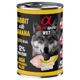 Produktbild von alpha spirit Kaninchenfutter mit Banane getreidefrei und hypoallergen 6 x 400 g - 6 x 400 g