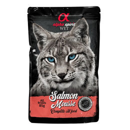 Produktbild von alpha spirit Katzen Mousse Lachs Pouch 24x85g